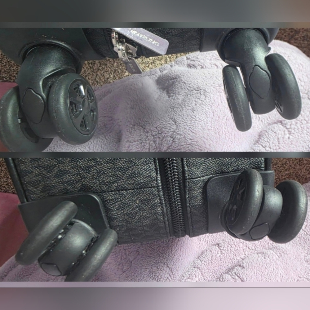 NWT Michael Kors Charcoal MK Monogram Carry-On Suitcase - Picture 5 of 5